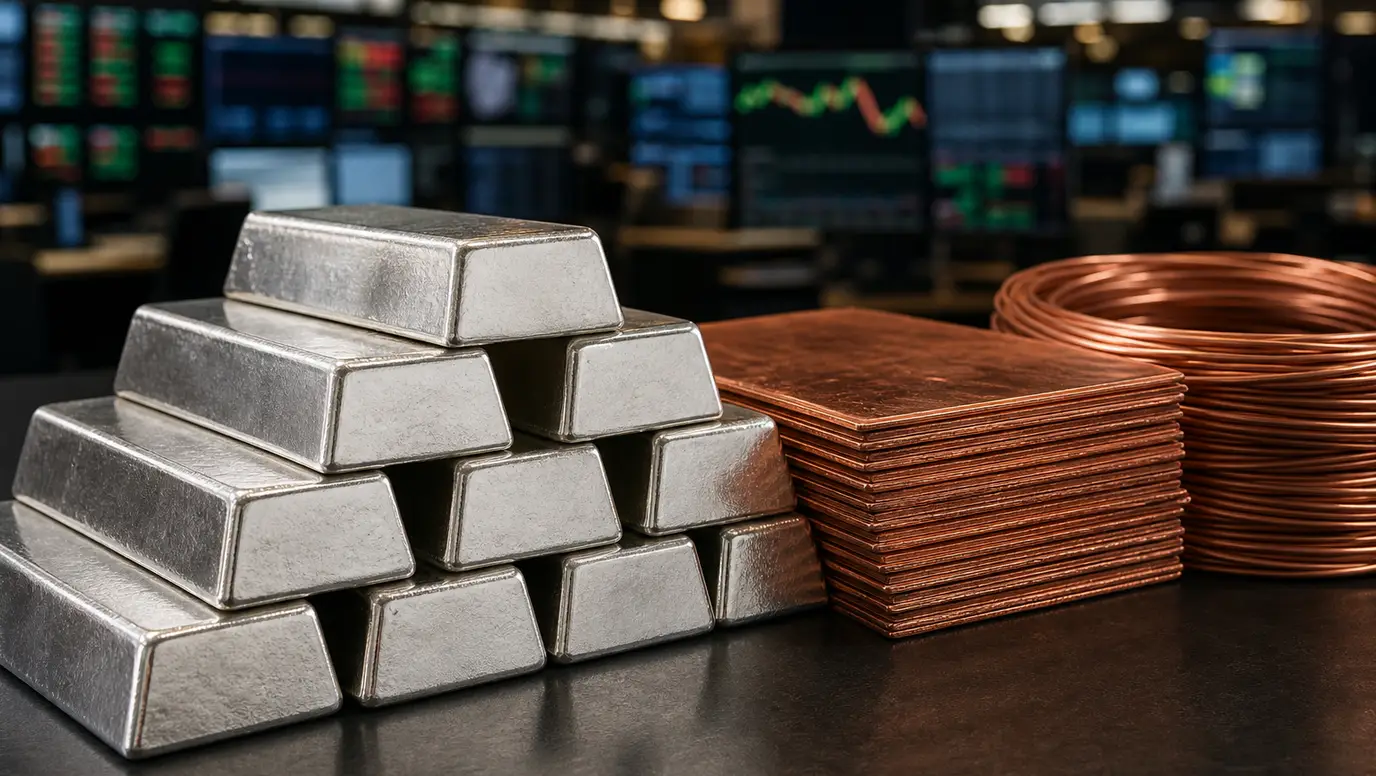 Silver Leads Metals Selloff as Copper Hits Three-Week Low on Growth Fears